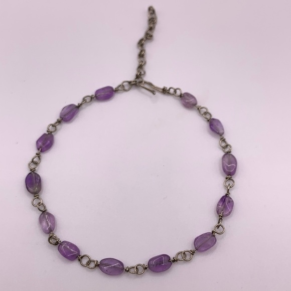 Jewelry - Lovely dainty silver tone and amethyst bracelet